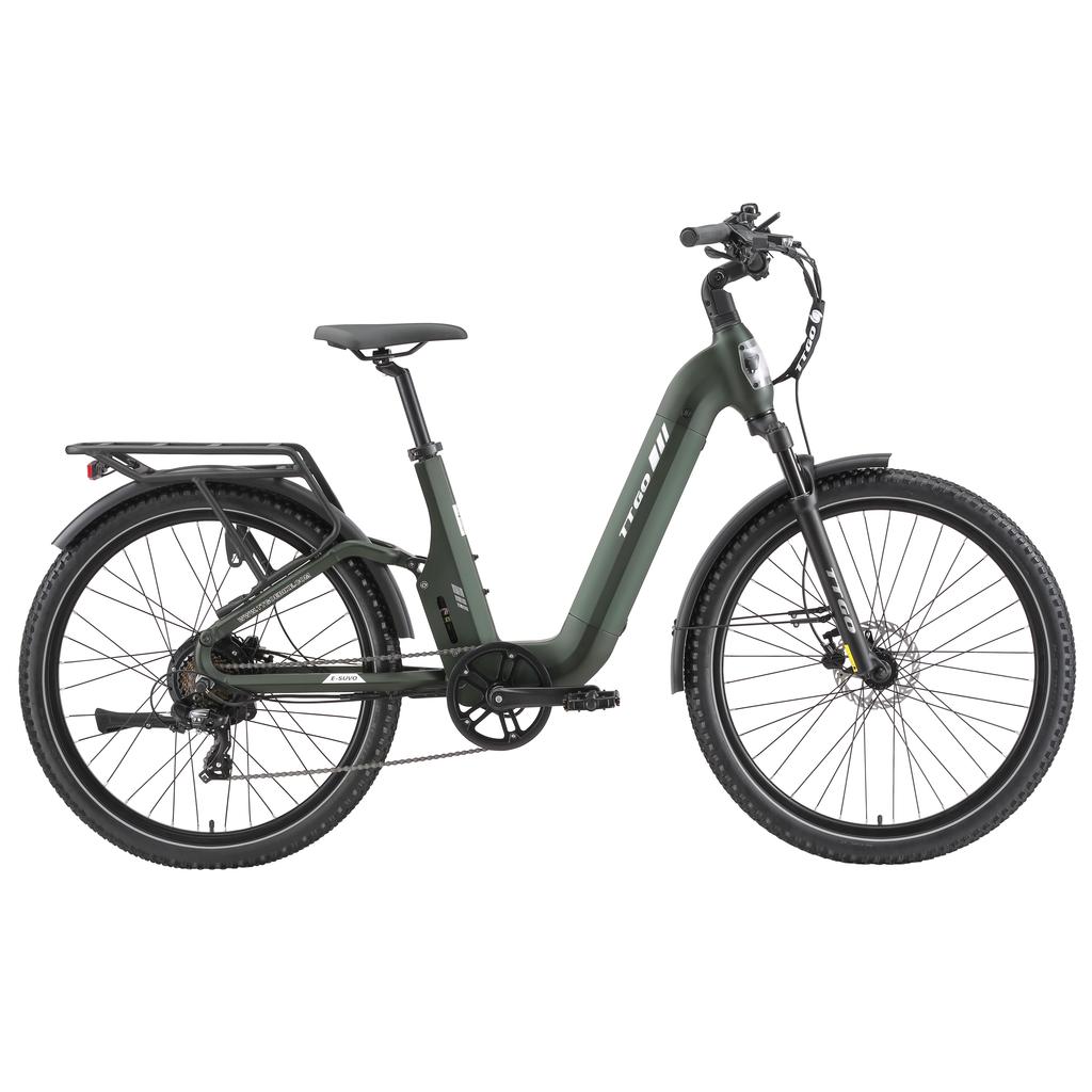 TTGO E-SUVO Miejski Elektryczny Rower Komutacyjny Silnik 250W Bateria 48V15Ah Opony 27,5 Calowe Prędkość 25KM/H Zasięg 120KM E-Rower Terenowy