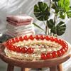 High-End Red Agate and Yellow Crystal Bracelet: Elegant Fashion Jewelry for Women and Couples