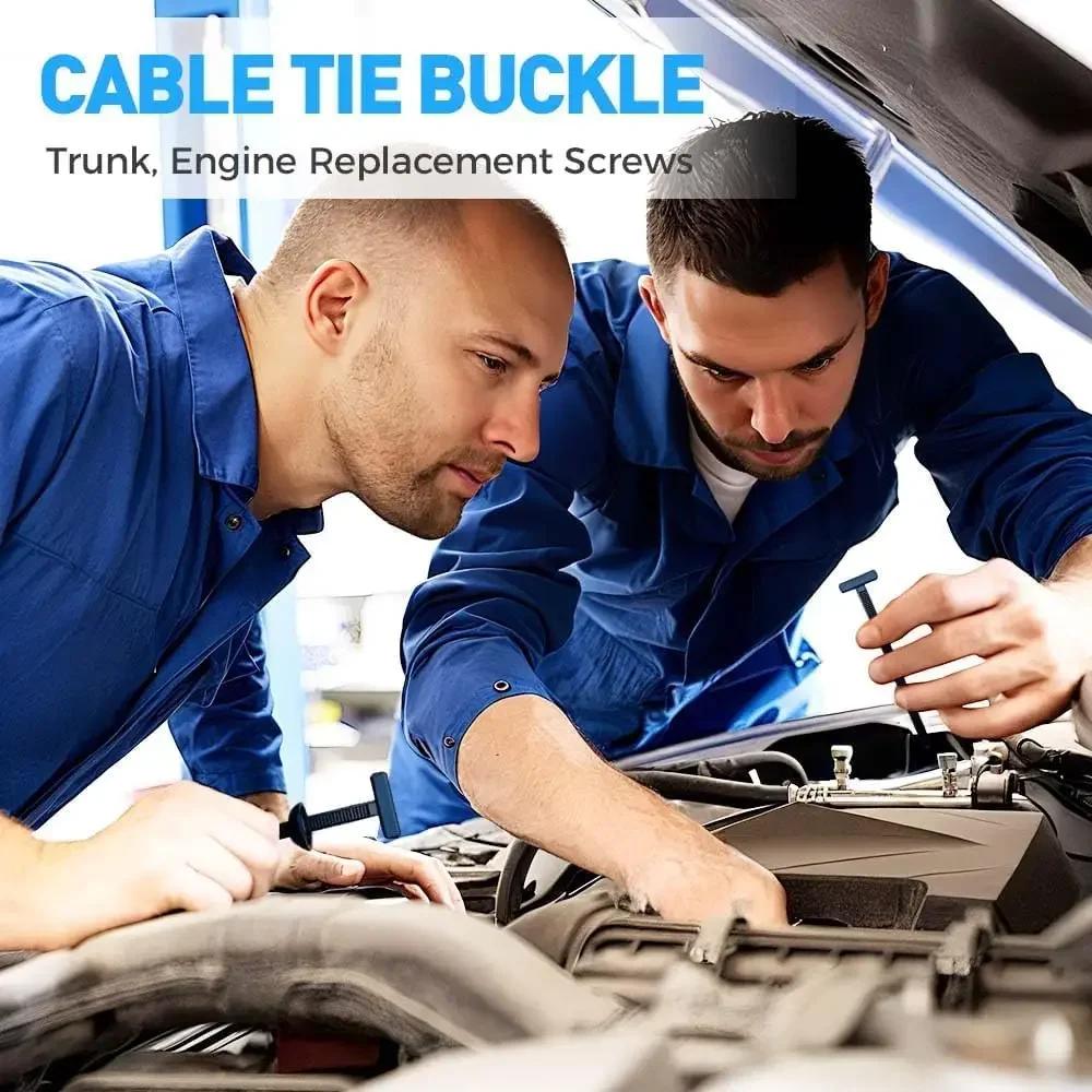 20-200PCS Heavy Duty Nylon Cable Tie Buckle with Pin Button Universal Zip Ties for Car Fender Engine Guard Trunk Lining Repair