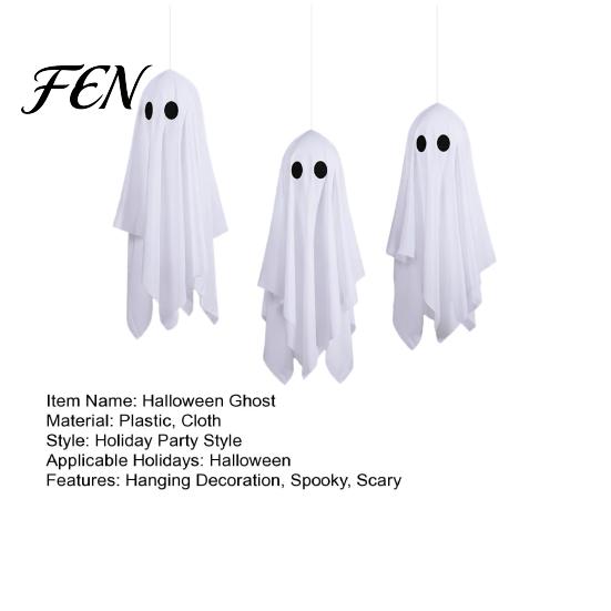 Creepy Window Displays 3Pcs Halloween Hanging Ghost Decorations, Spooky Flying with Party Favors Lanyard for Haunted House, Outdoor, Porch Yard Decor