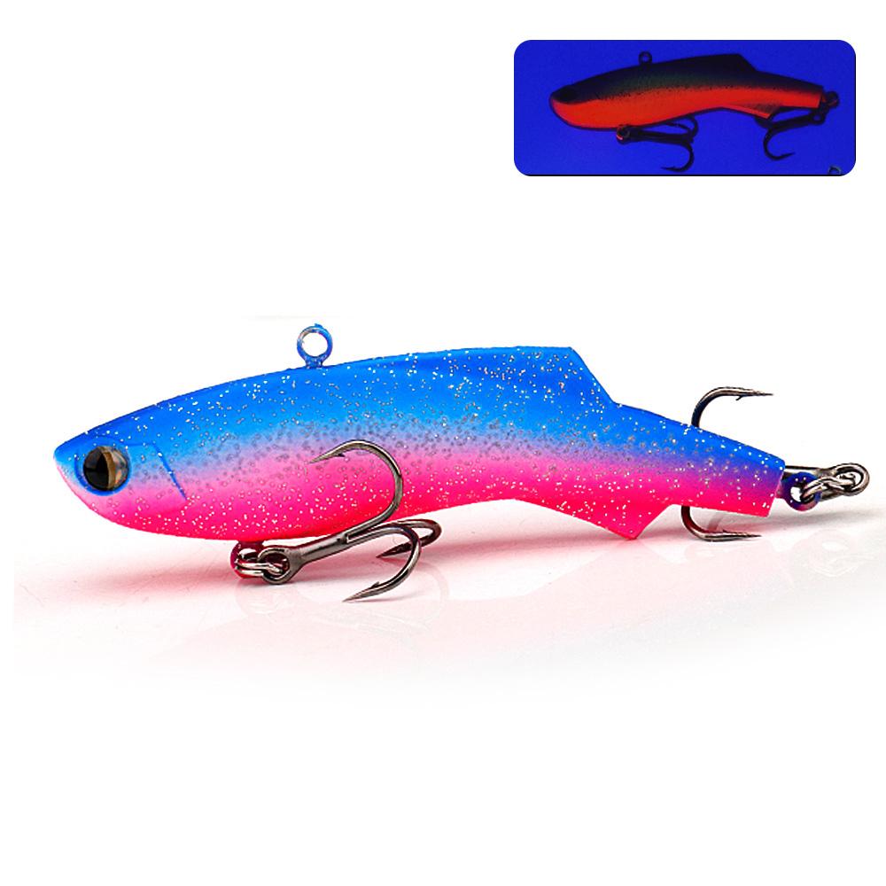 UV Luminous Effect Winter Bass VIB Fishing Lures 70mm/78mm/90mm Sinking Icsas Artificial Wobblers Ice Hard Bait For Pike