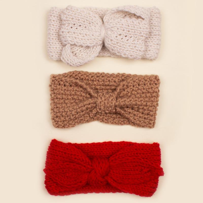 

3Pcs winter baby wool hair accessories set, children s warm elastic headband combination, baby headband.