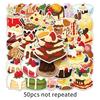 50 Cartoon Dessert Decorative Waterproof Stickers for Cups, Phone Cases, Notebooks, and Planners