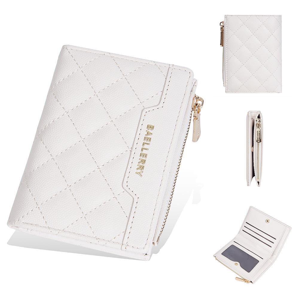 

Женский короткий модный кошелек Baellerry с множеством отделений для карт и монетницей грязно-белый