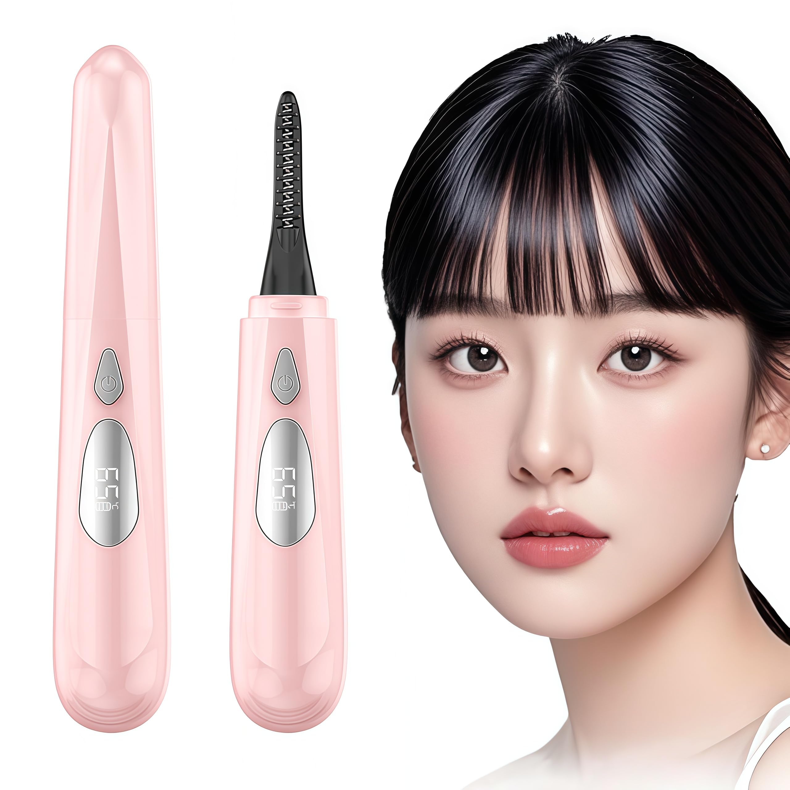 

Hot Eyelash Rechargeable Eyelash Curler for Eyelashes and Face Instant Heat in 10 Four Temperature Large Safe and Convenient [2025 Latest] Curler, розовый