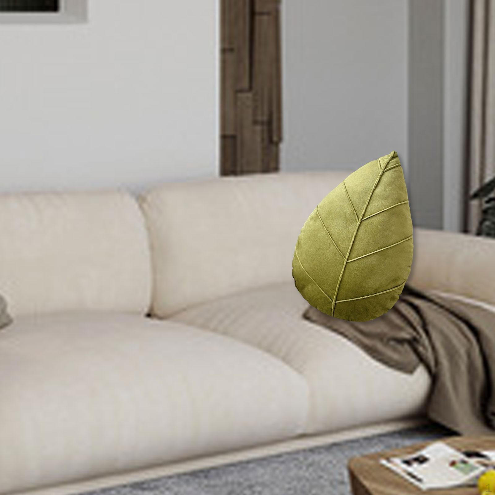 

Decorative Leaf Cushion with Plant Pattern And Comfortable Filling, Warm Atmosphere Refined Grass Green 38x25cm
