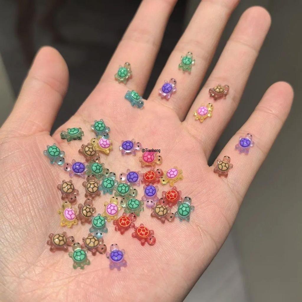 Luminous Cartoon Turtle Resin Nail Art Decoration Ornaments