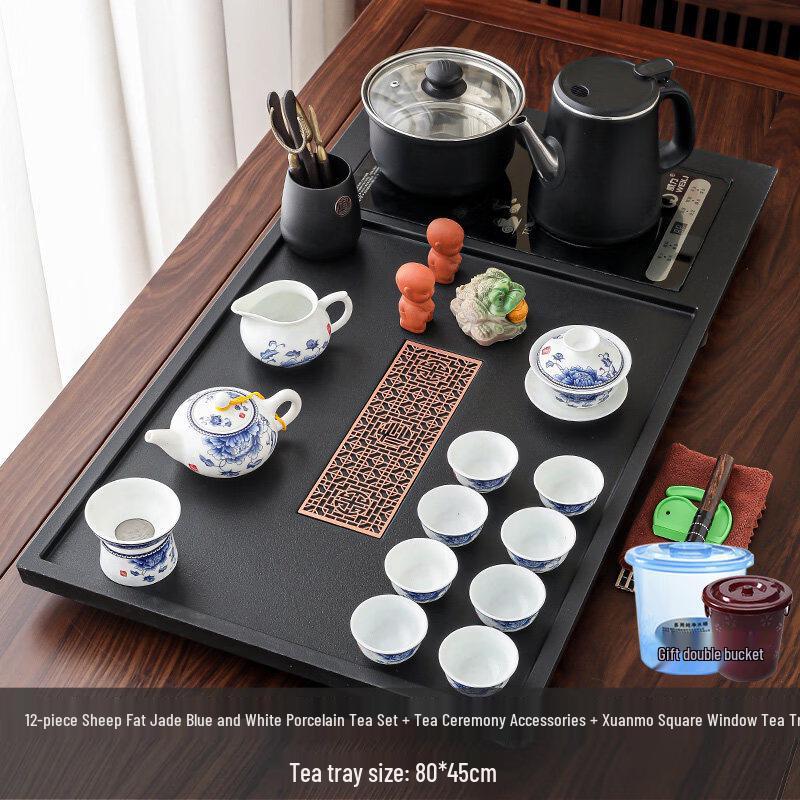 Chaxun 12-Piece Blue and White Ceramic Tea Set