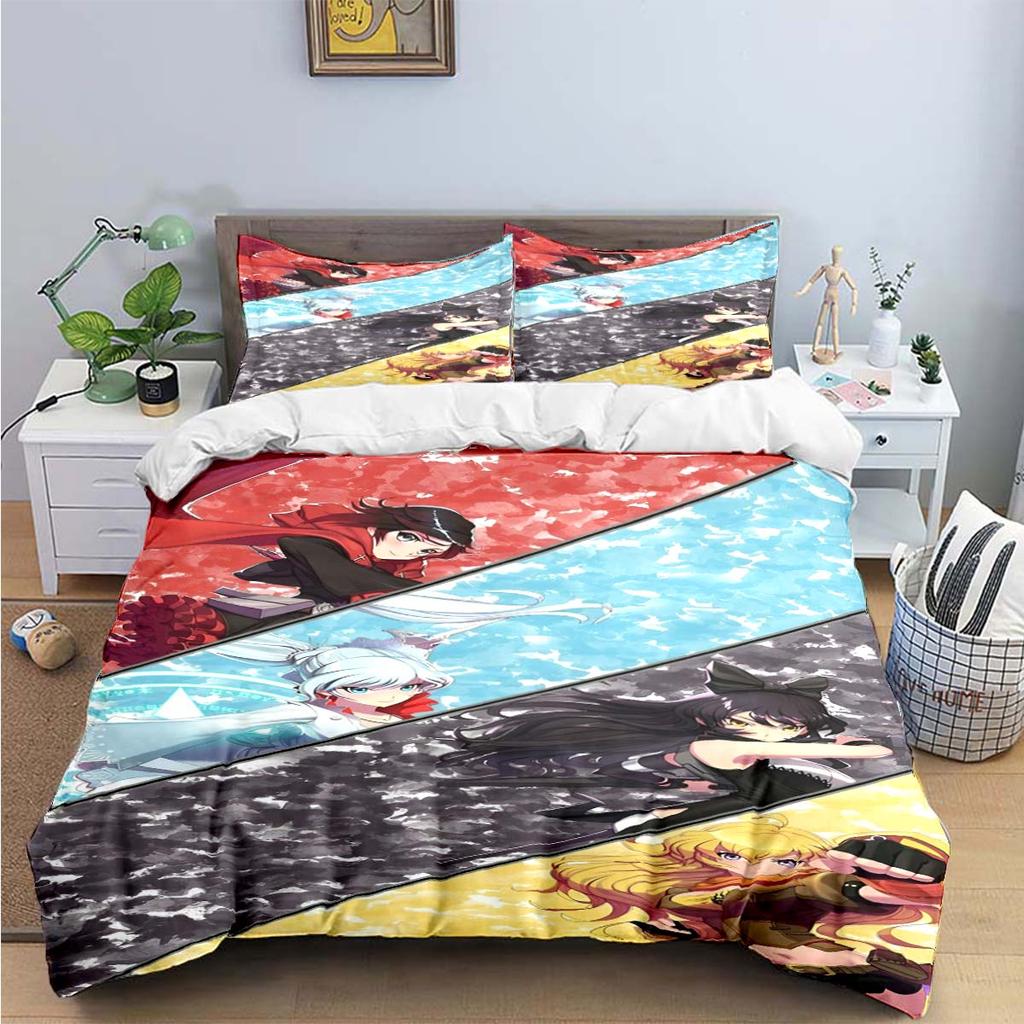 3D Fashion Cartoon R-RWBY Print Bedding Sets Bed Supplies Set Duvet Cover Bed Comforter Set Bedding Set  Luxury Gift