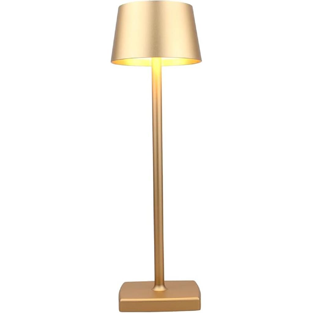 Rechargeable led Cordless Table lamp,Aluminum, dimmable, Suitable for Indoor and Outdoor Lighting Gold