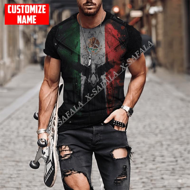Custom Mexico Flag 3D Printed High Quality Milk Fiber T-shirt Men Casual Top Breathable Quick Dry Summer