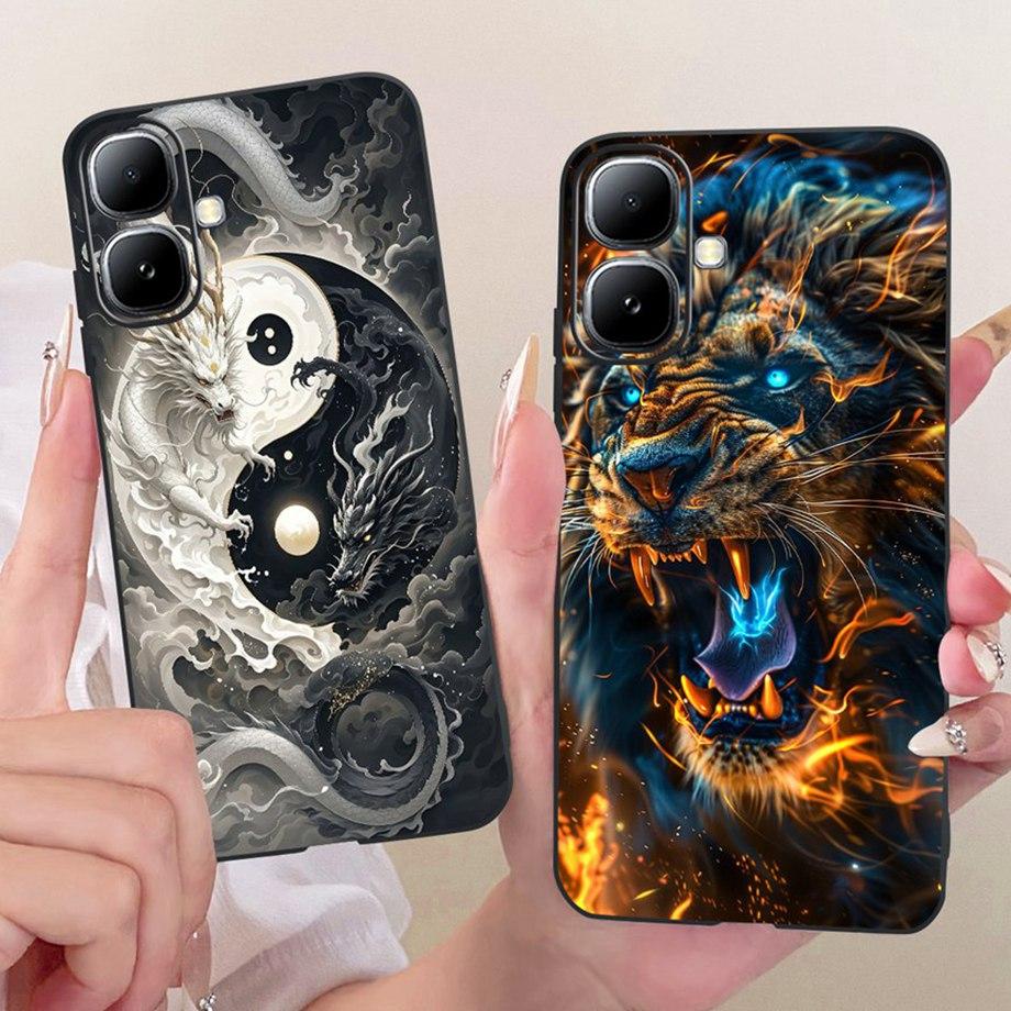 For Infinix Smart 20 4G X6840 Smart20 Phone Case Soft Black Silicone Cover Butterfly Dragon Cat Floral Painting Bumper Funda
