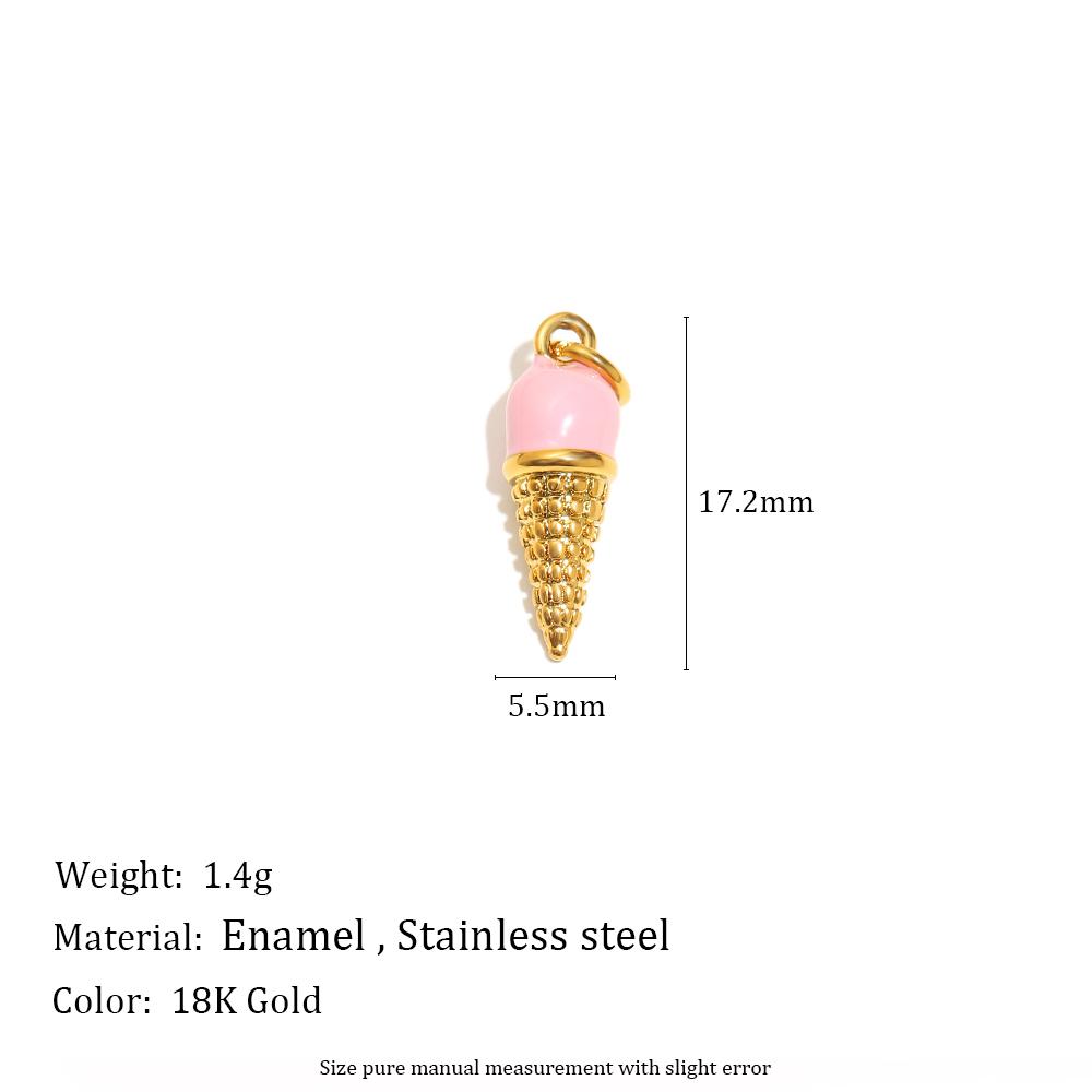 MamacitaSlay 316L Stainless Steel Enamel Fruit Cake Charms Earrings Necklace Bracelet DIY Accessories Women's Cute Pendant Gift