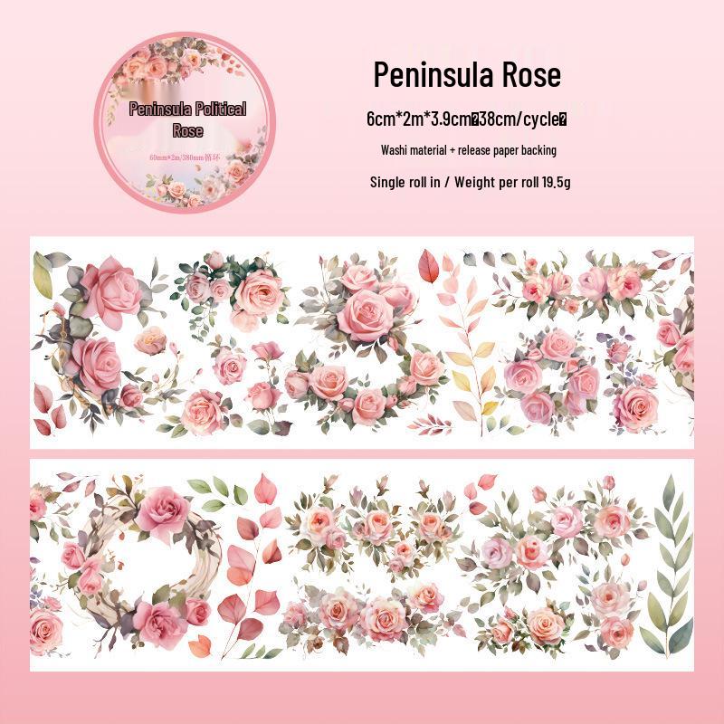 Kusuk ZABC Windblown Floral Message Series Journal Decoration Stickers