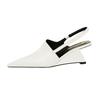 Fashion Wedge Strange Style High Heels Women Sexy Pointy Toe Backstrap Sandals Covered Head Design Party Dress Mules Shoes Women Pumps