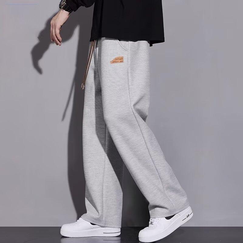 Men's casual pants for spring and autumn 2026, new loose-fitting, drapey straight-leg sports pants