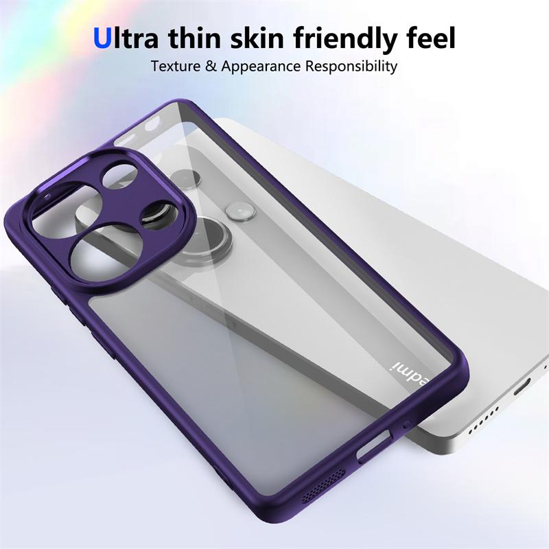Transparent Hard Case for Xiaomi Redmi Note 13 Pro 5G 4G Case Lens Protect Cover for Redmi Note13 13Pro Plus 13C TPU Frame Funda
