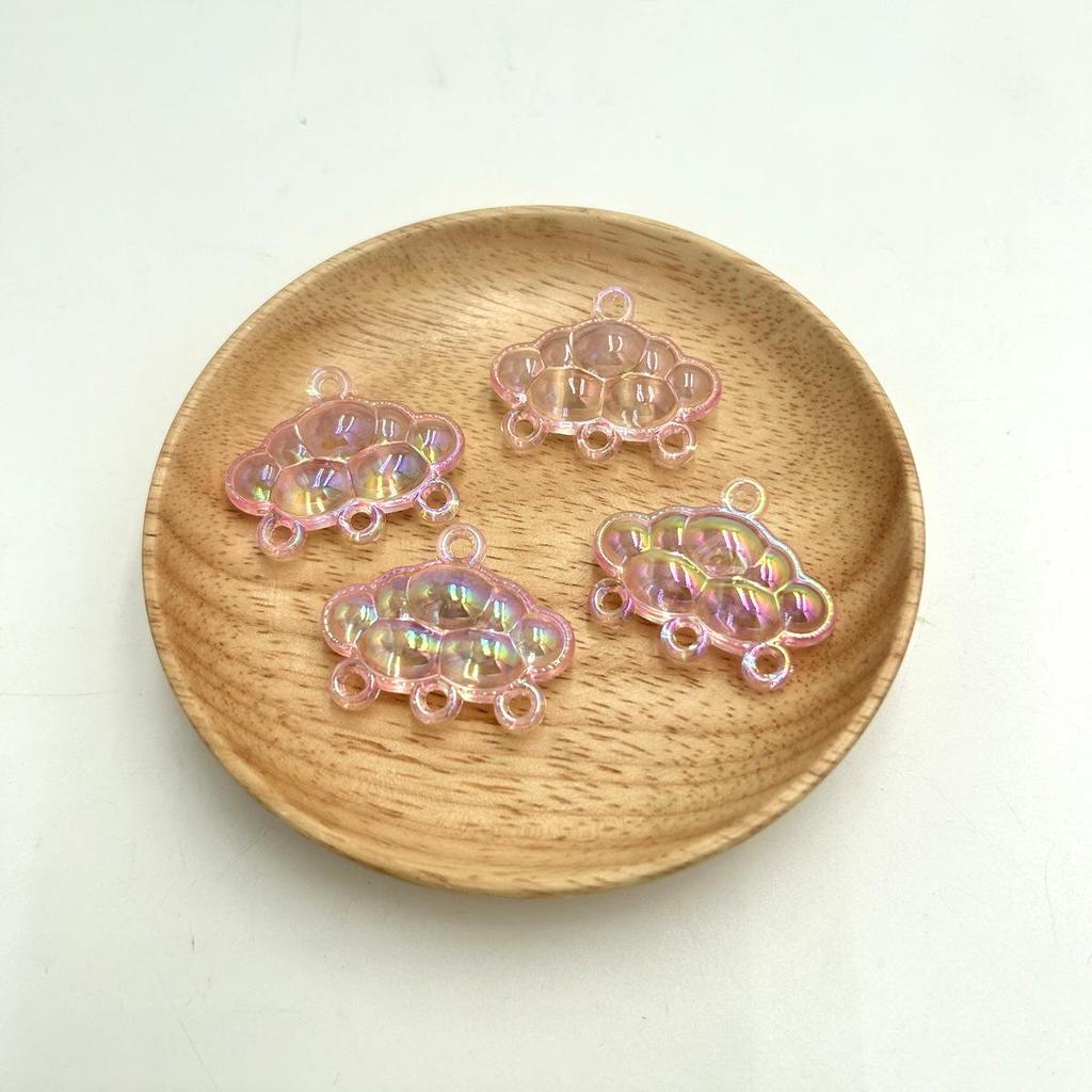 27x35mm UV-Plated Transparent Acrylic Cloud Pendant for DIY Phone Chains and Car Hangings