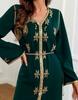 Vestido muçulmano de luxo, cor sólida, indústria pesada, strass, dubai, ramadã, manga comprida, abaya