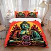 3pcs Buddha Lotus Bedding Set, Includes 1 Comforter + 2 Pillowcases, Without Pillow Inserts, Soft Comfortable, Lightweight Breathable089