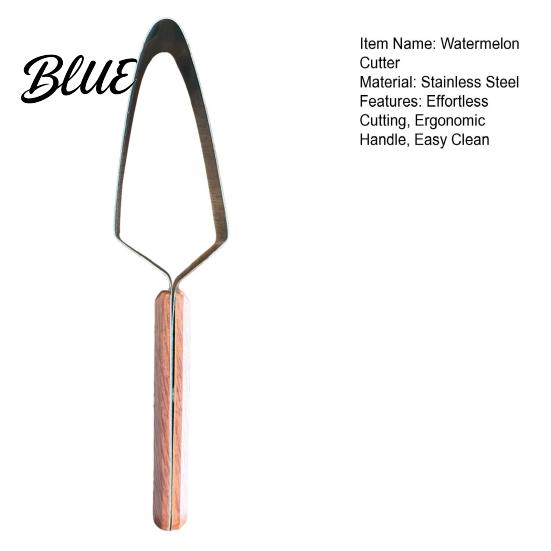 Fruit Cutter Tool Watermelon Stainless Steel Slicer with Ergonomic Handle Simple Easy Push-Pull Design Melon Cutting Push Pull