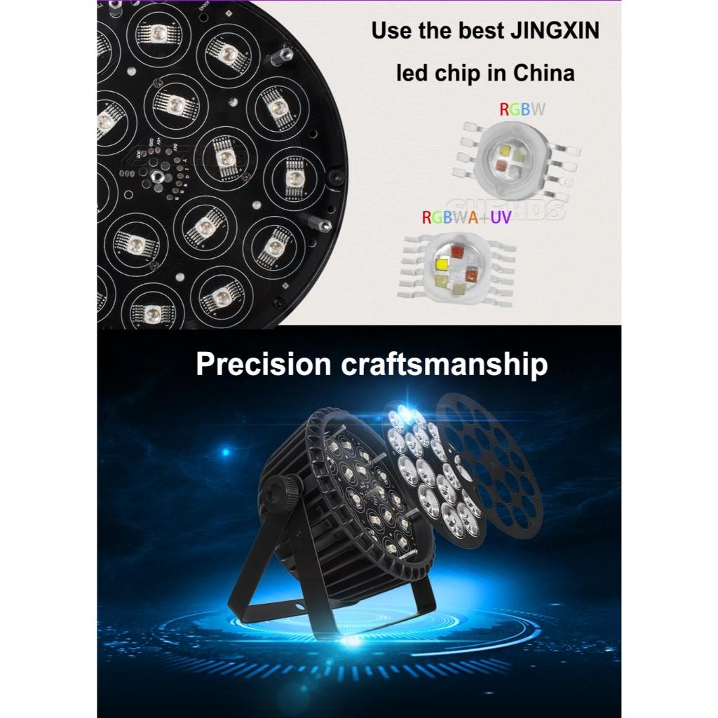 LED 18x18W 6 in1 RGBWA+UV High Brightness Par Light Disco DJ Club Wedding Outdoor Stage Lighting Equipment