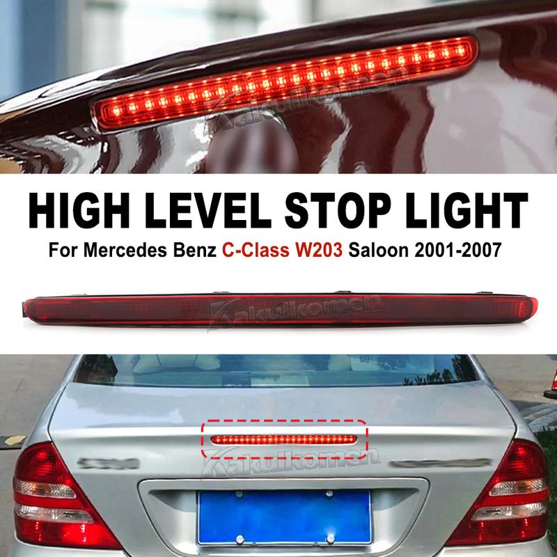 For Mercedes Benz C-Class W203 Saloon 2001-2007 2038201456 Red LED Rear Third Level Brake Stop Tail Light High Mount Signal Lamp