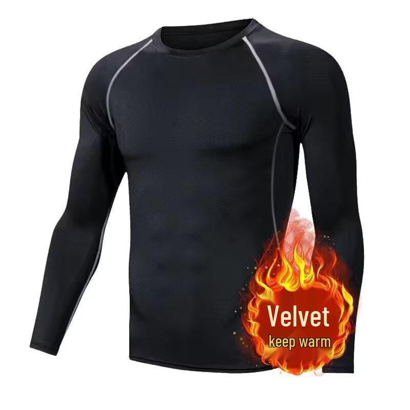 

Fleece-Lined High-Elasticity Long-Sleeve Fitness Suit for Autumn/Winter - Quick-Dry Running & Gym Wear XXXL