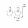 Personality Punk Sliver Color Hollowed-out Thorn Heart Shape Pendant Hoop Earrings for Women Stainless Steel Jewelry Accessories