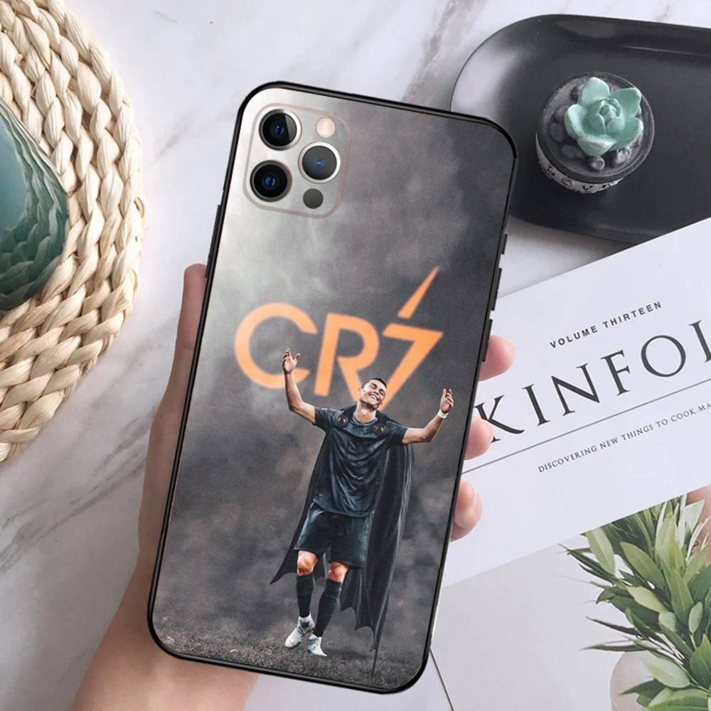 Fotbalový C-CR7 R-RonaldoS-S Kryt na telefon Pro iPhone 16,15,14,13,12 Mini 11 Pro XR,X,XS,MAX 7,8 Plus Silikonový Kryt Měkký Černý