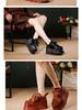 2025 Autumn/Winter Women's Cowhide Platform Lace-up Casual Shoes