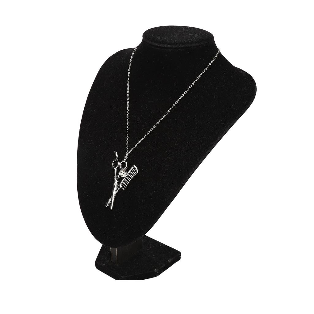 Sax Kam Hänge Halsband Legering Sax Kam Prydnader Utsökt Hår Stylist Hänge