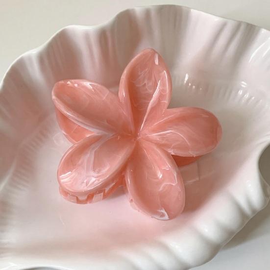 Hair Claw Flower Shape Stable Grip Summer Back Head Hair Clip Vibrant Color Non-Slip Shower Hair Claw Hair