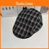 Vintage Plaid Flat Cap Breathable Polyester Beret For Casual And Wear Office