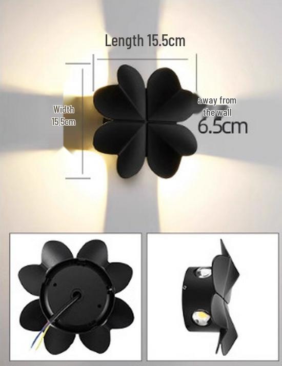 Modern Minimalist Four-Leaf Clover Outdoor Waterproof Wall Light for Courtyard, Balcony, and Aisle Decoration