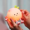 Kids Friendly Adorable Bedroom Decor Soft Silicone Material USB Charging Peach Shaped Sleep Lamp Cute Cartoon