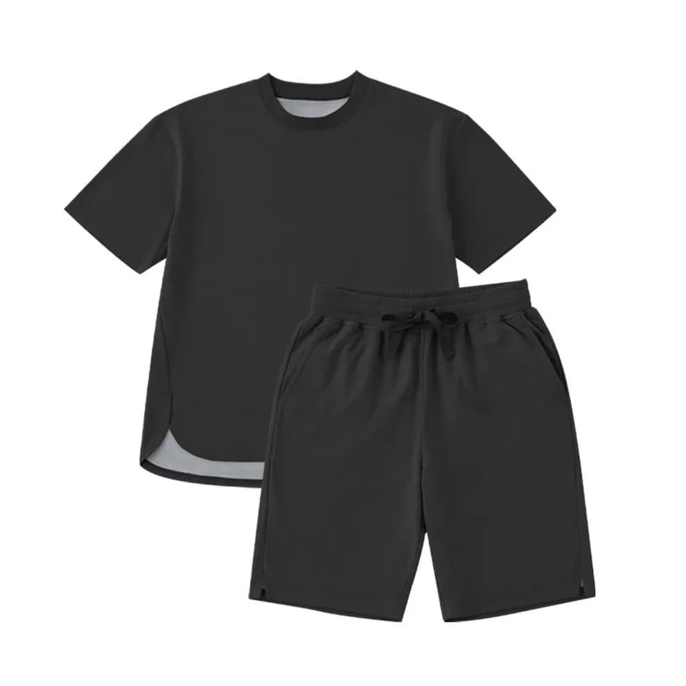 Brain Sleep Perfect Cool Top and Bottom Size Cool to the Ultimate Cooling Sleepwear Set, Black, L, Touch, Moisture-Wicking,