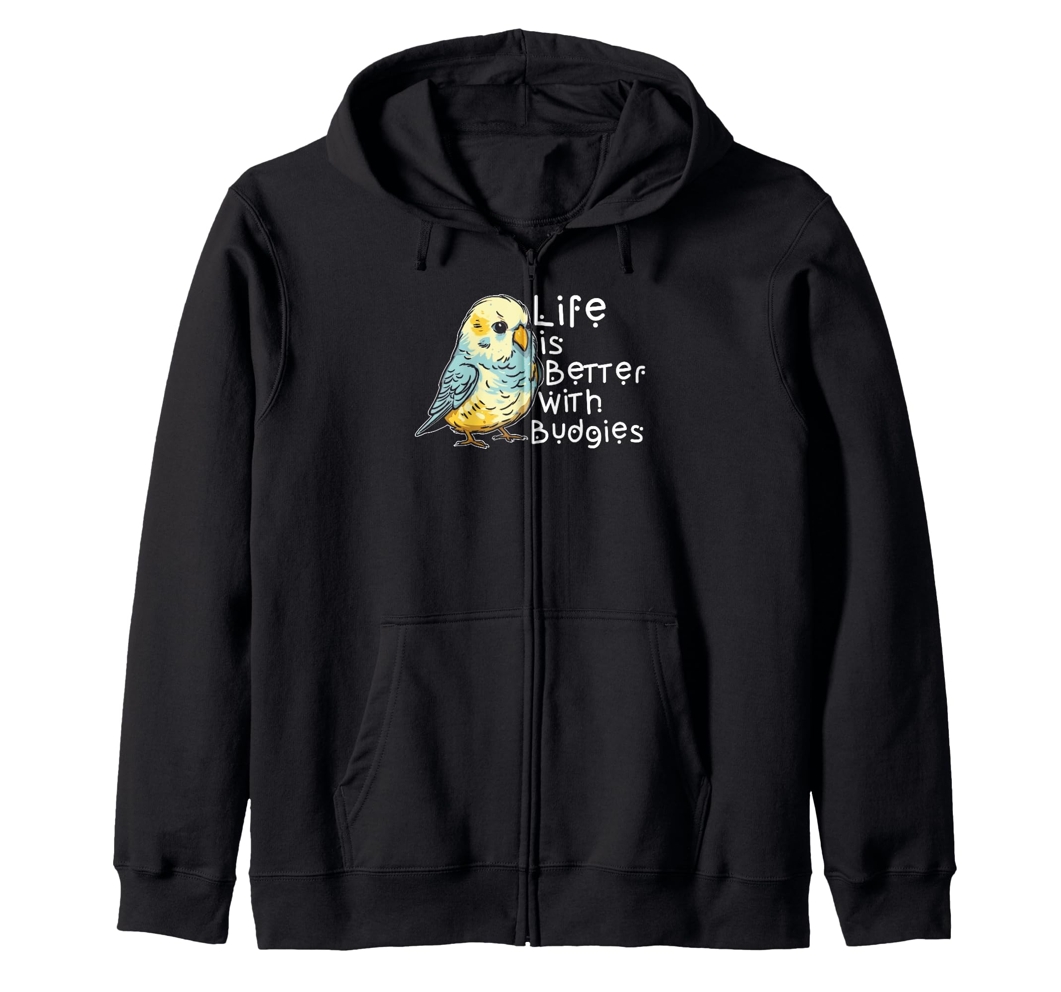

Budgie Exotic Zip Hoodie Fan, Wildlife, Budgies. чёрный