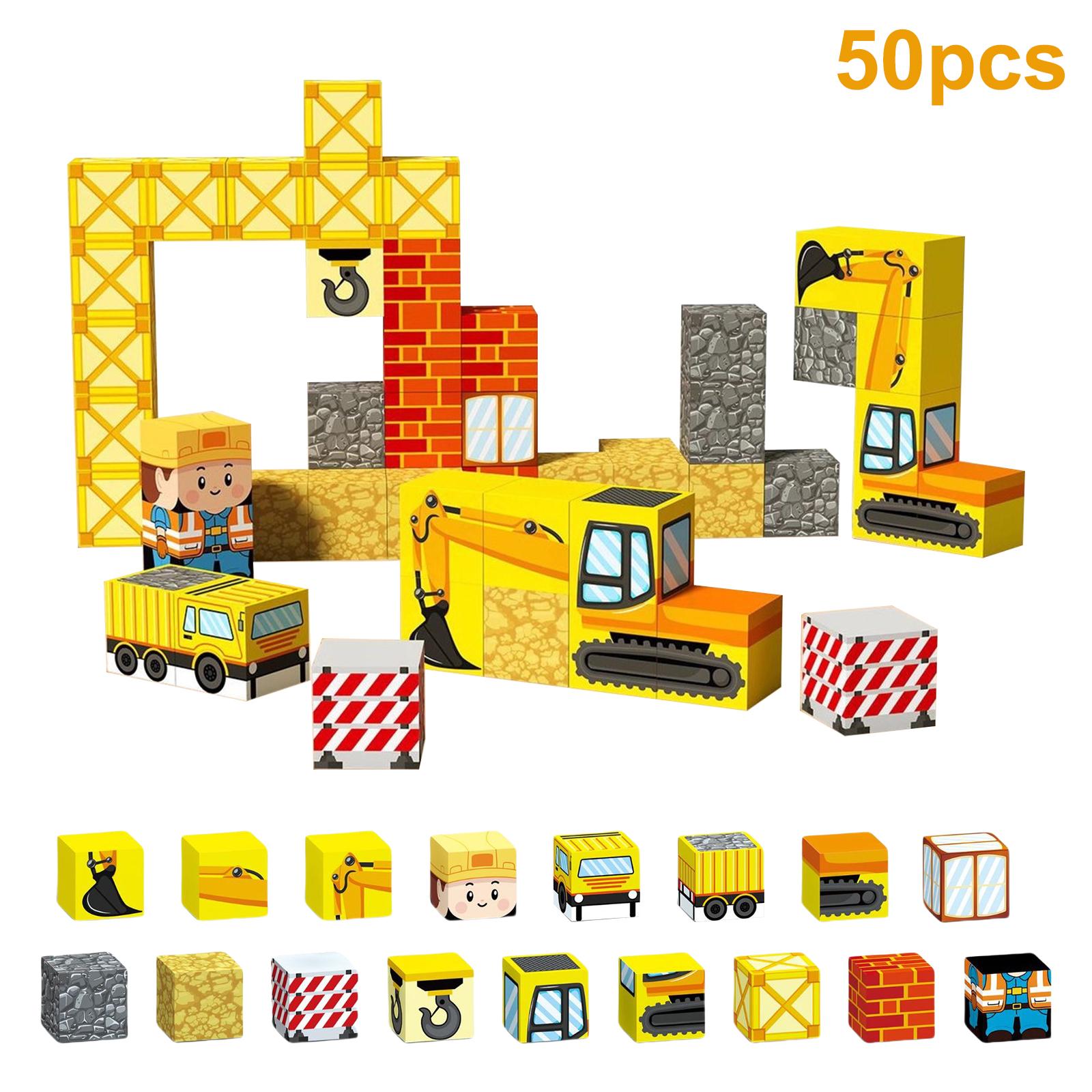 50/100PCS Magnetic Building Blocks Travel Toys for Kids Magnet Building Cubes STEM Learning Set with Iron Case Building Toys