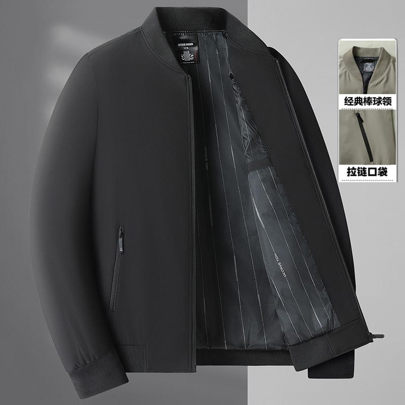 New Spring and Autumn Men's Old Baseball Collar Jacket Dad Jacket Commuter Business Jacket Men