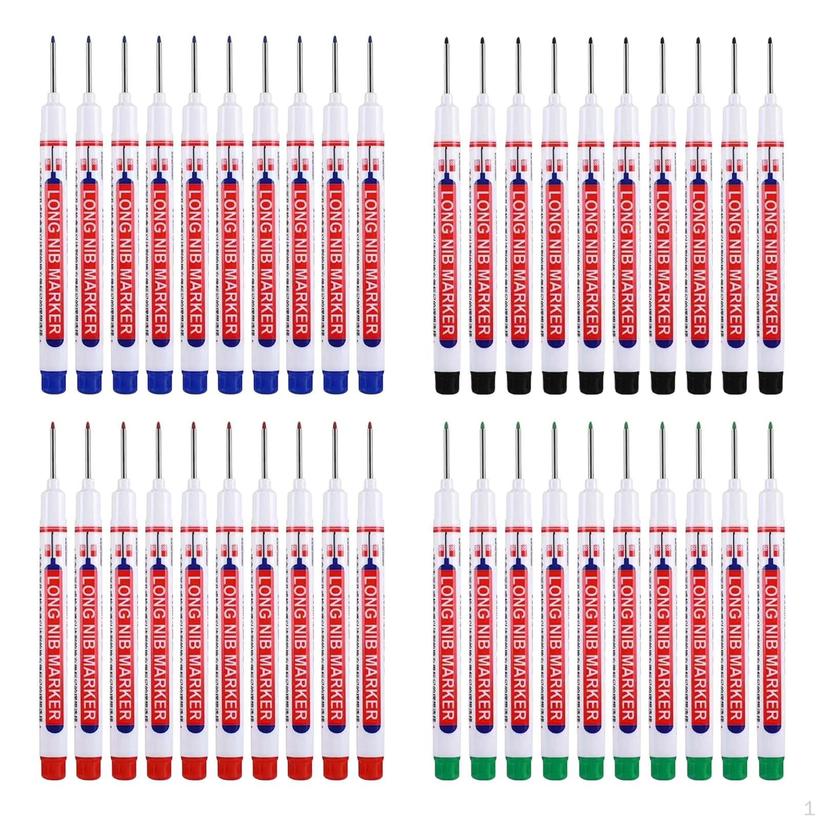 

16 штук Маркер для глубоких отверстий Строительная площадка Длинный наконечник Маркировочная ручка с 40 Piece Red