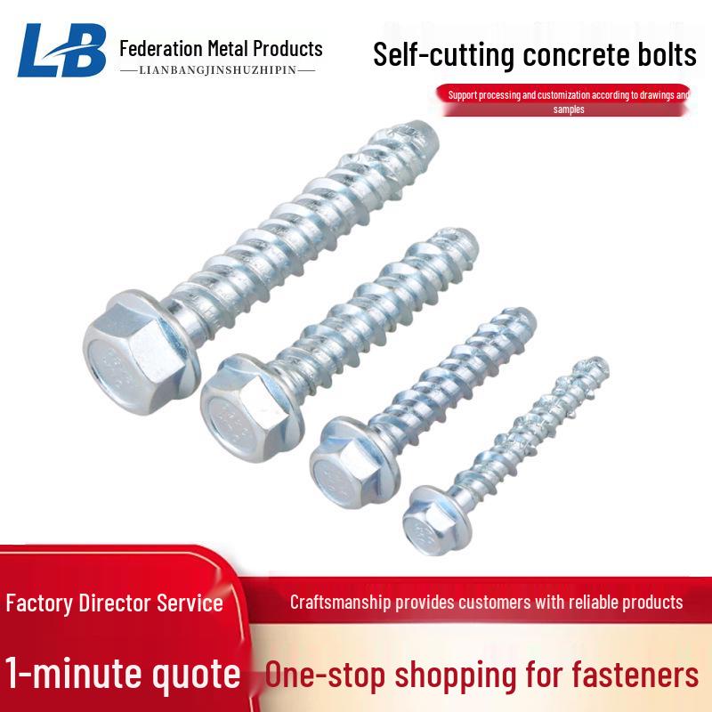 Оцинкованный шестигранный фланцевый анкерный винт для бетона 6x40