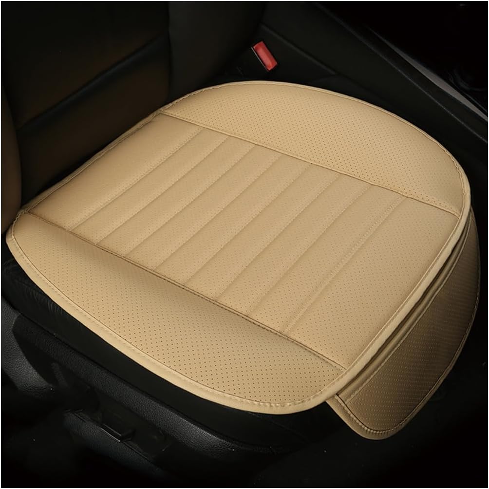 Car Seat Cover for Front Seat, Anti-Slip & Waterproof Leather Auto Front Seat Pad Protector, Durable Driver Bottom Seat Cushion Cover with Storage