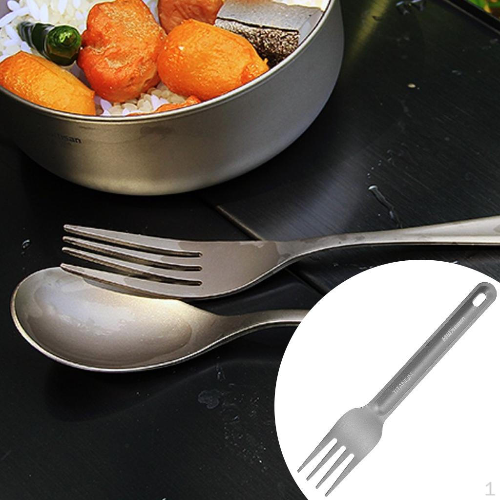 1pc Titanium Spoon/Spork/Fork Light Weight Camping Tableware Accessories