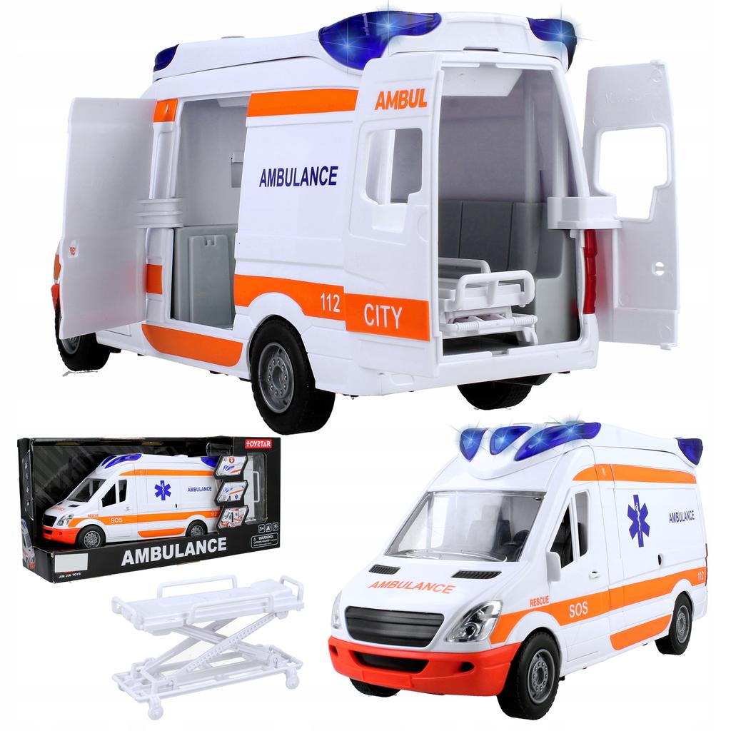 [PACZB] Ambulanza + Barella Ambulanza con Suono Motorizzato LED Z3170