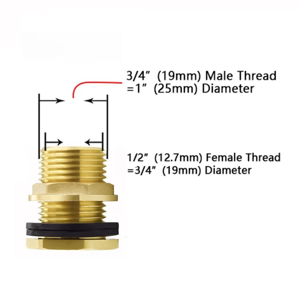 1/2" 1/4" Brass Water Tank Connector Silicone Gasket Copper Pipe Fish Tank Coupling Joint Garden Irrigation Pipe Hose Adapter