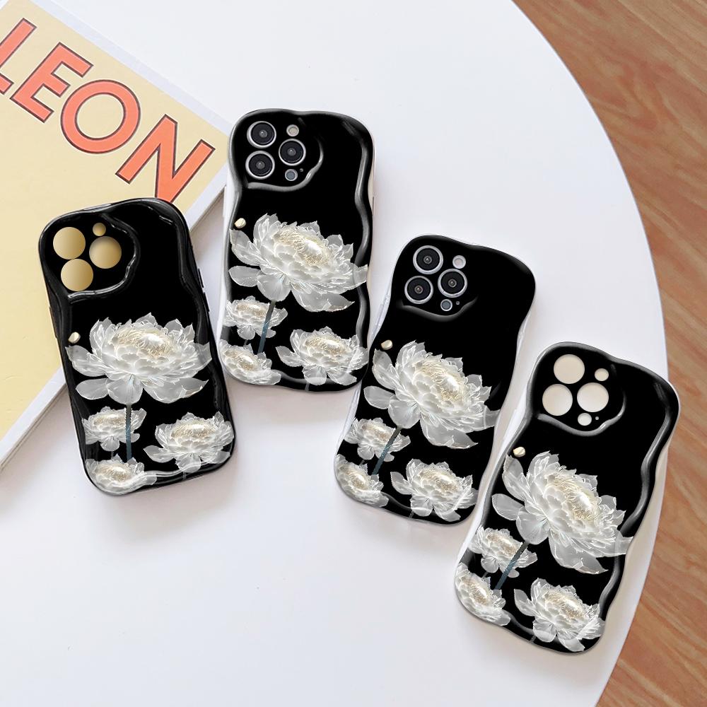 Roztomilý kreslený vzor s krémovou texturou Pouzdro s vlnitým okrajem, měkký silikonový kryt, pouzdro na telefon OPPO Reno Realme