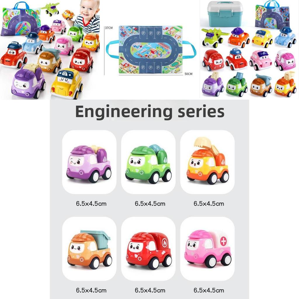 Childrens Inertia Toy Cars With Cartoon Expressions For Christmas Gift Playset