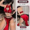 Domila's New Dark Rivets Hollow Straps Cheongsam Sex Underwear Witch Game Suit Cosplay F412