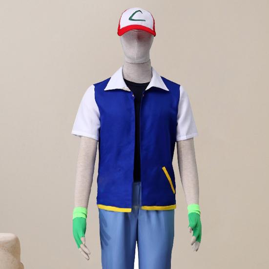 3Pcs/Set Anime Outfit Role-Playing Costume Ash Fans Jacket Gloves Hat Set Daily Wear Parties Festivals